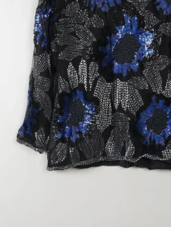 Vintage Beaded Silk Top M