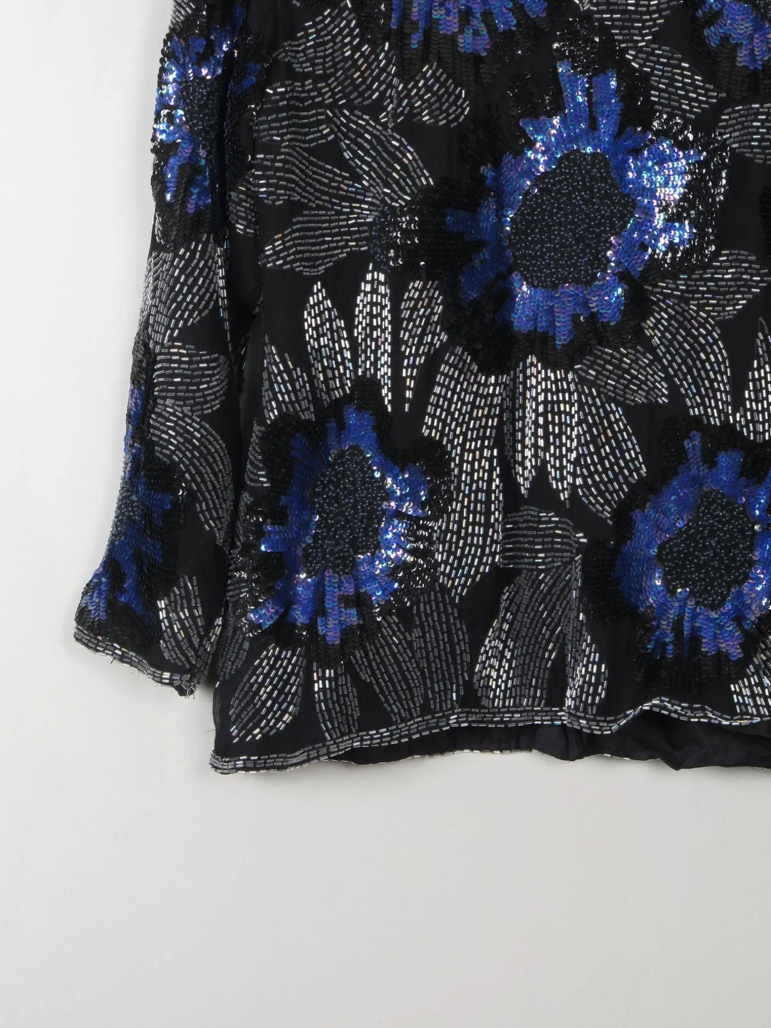 Vintage Beaded Silk Top M