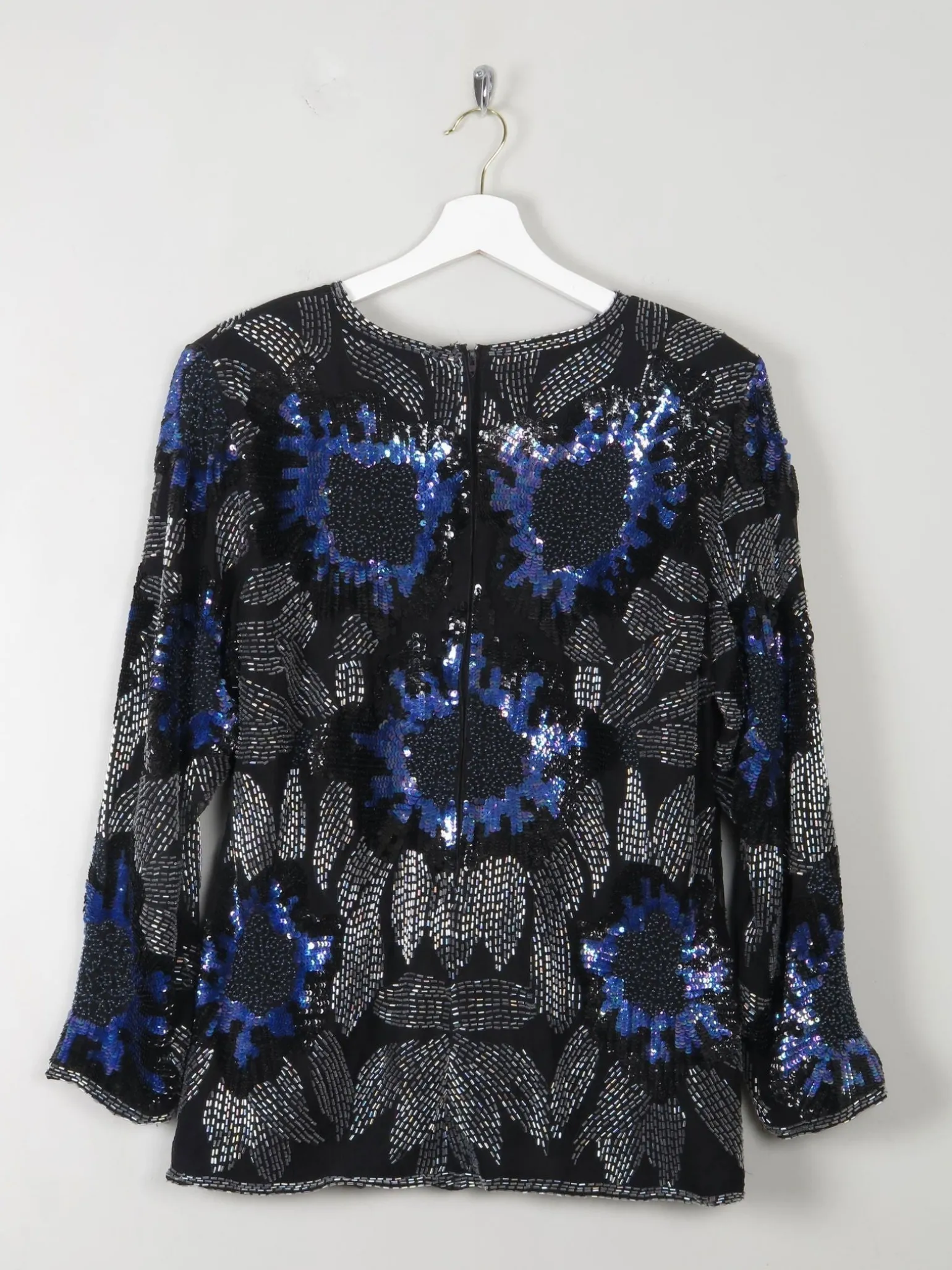 Vintage Beaded Silk Top M