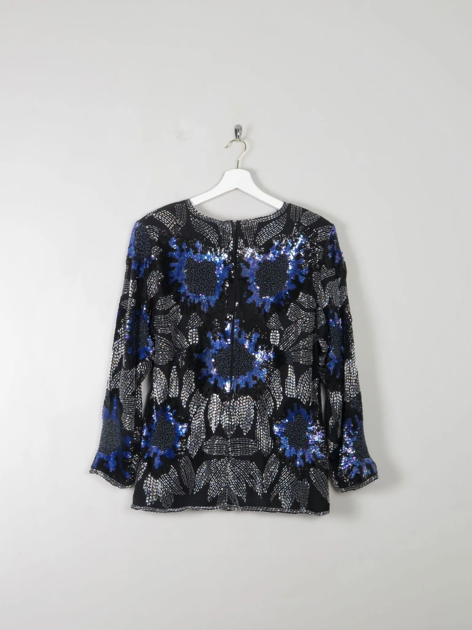 Vintage Beaded Silk Top M