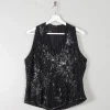 Vintage Beaded Sleeveless Top L