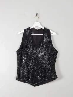 Vintage Beaded Sleeveless Top L