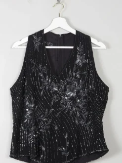 Vintage Beaded Sleeveless Top L