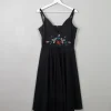 Vintage Black & Embroidered Dress S