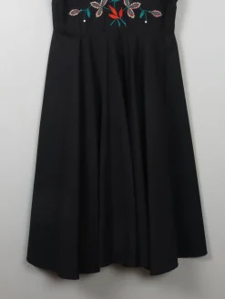 Vintage Black & Embroidered Dress S
