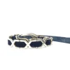 Vintage Black & Gold Leather Mix Belt M/L
