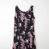 Vintage Black & Pink Printed 90s Button Down Dress L