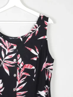 Vintage Black & Pink Printed 90s Button Down Dress L