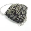 Vintage Black & Silver Beaded Evening Bag 1960s