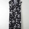 Vintage Black & White Floral Dress