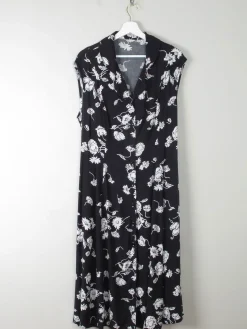 Vintage Black & White Floral Dress