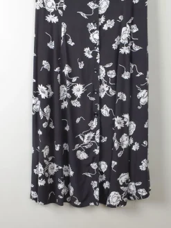 Vintage Black & White Floral Dress