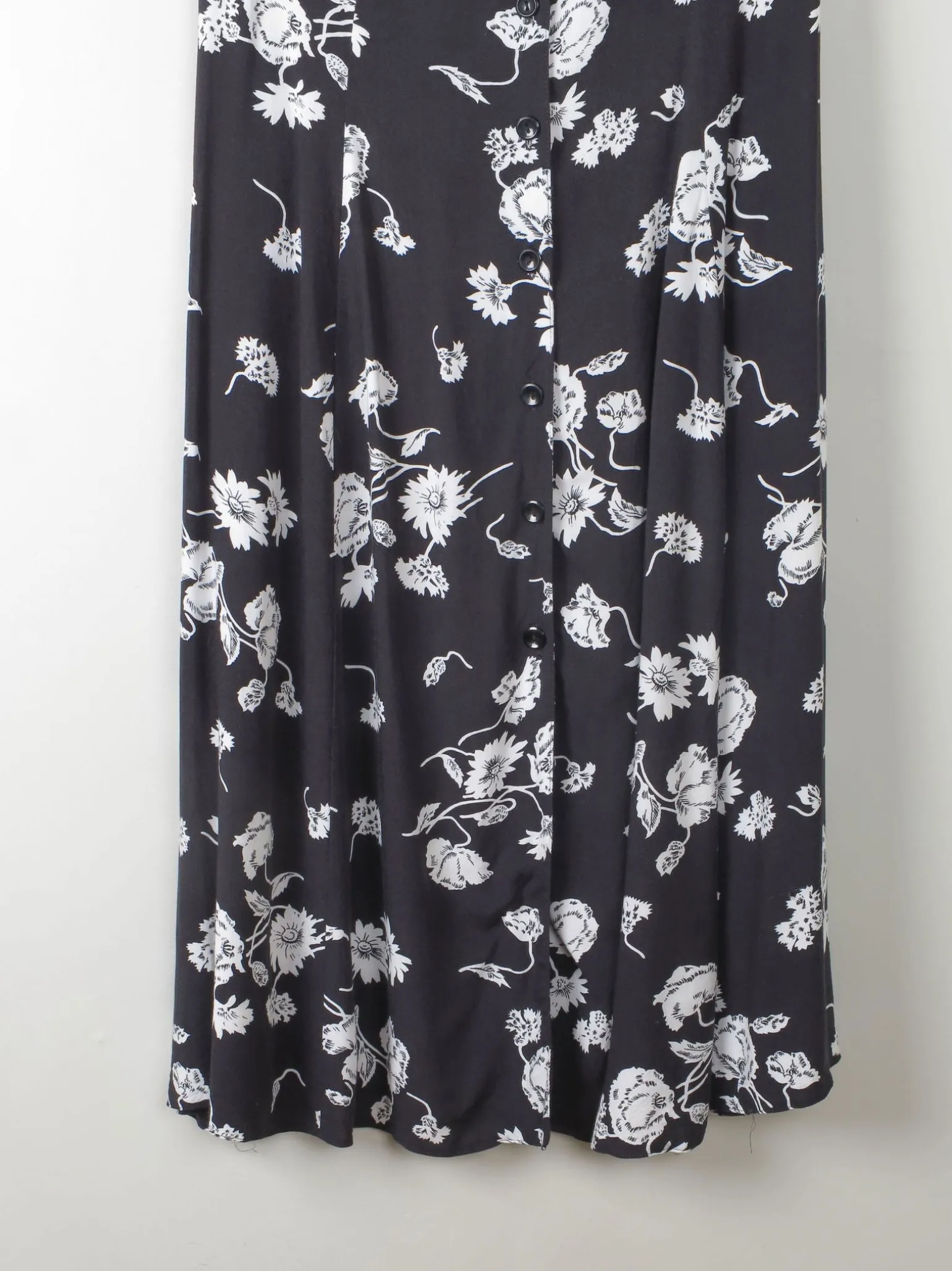 Vintage Black & White Floral Dress