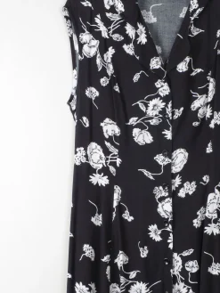Vintage Black & White Floral Dress