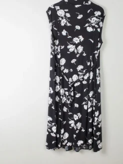 Vintage Black & White Floral Dress