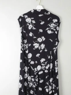 Vintage Black & White Floral Dress