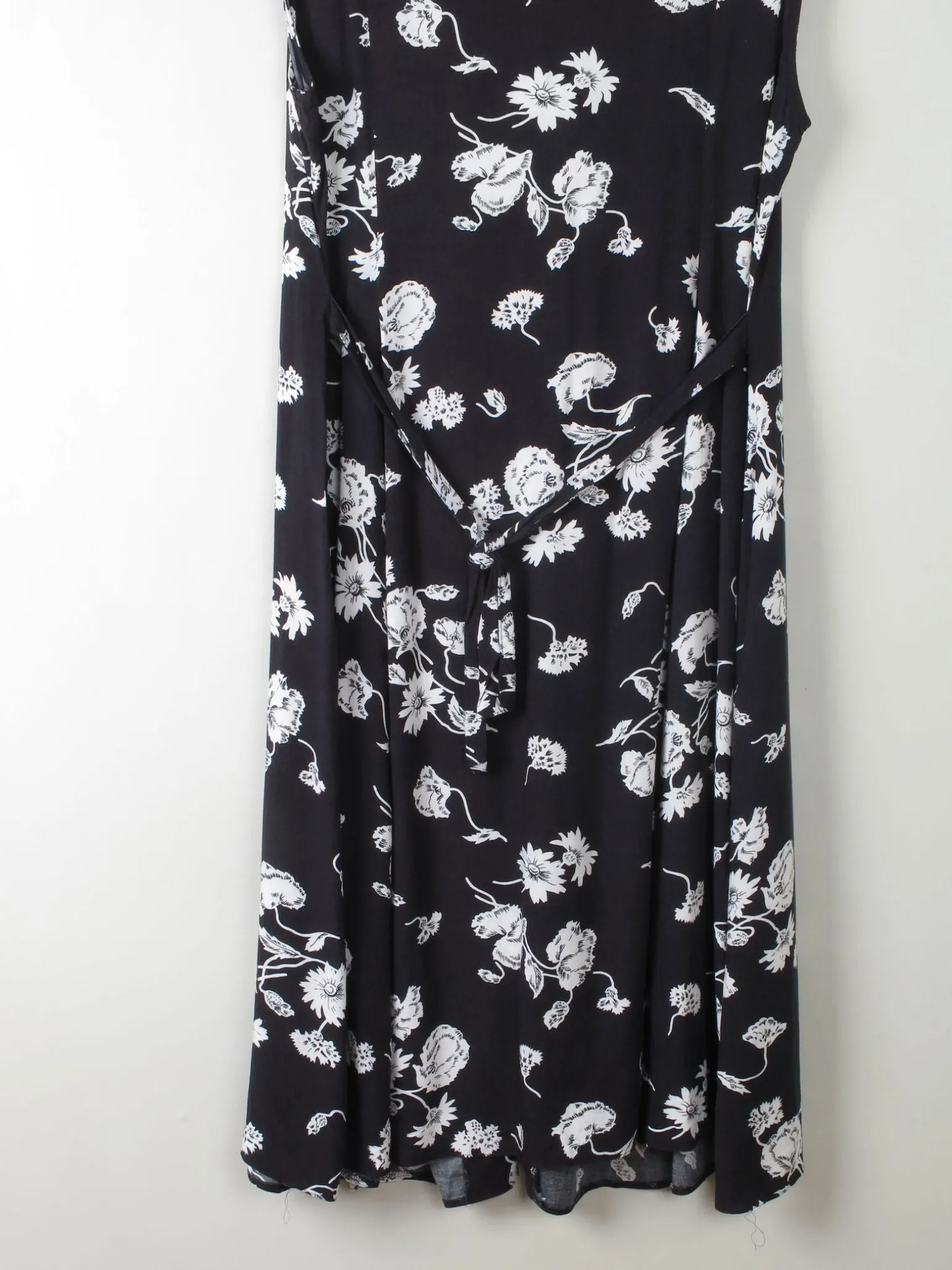 Vintage Black & White Floral Dress