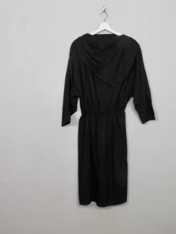 Vintage Black & White Polka Dot Dress M/L