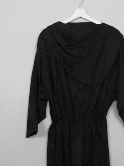 Vintage Black & White Polka Dot Dress M/L