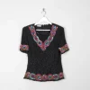 Vintage Black Beaded & Sequin Top S