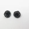 Vintage  Black Beaded Clip On Earrings