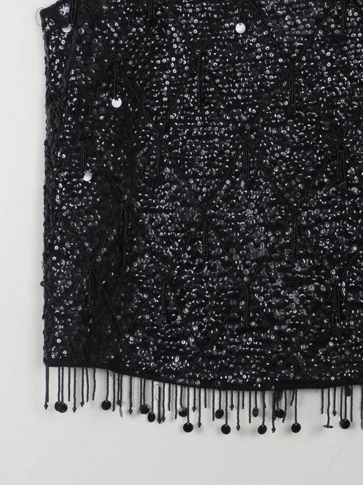 Vintage Black Beaded 1950s Top M
