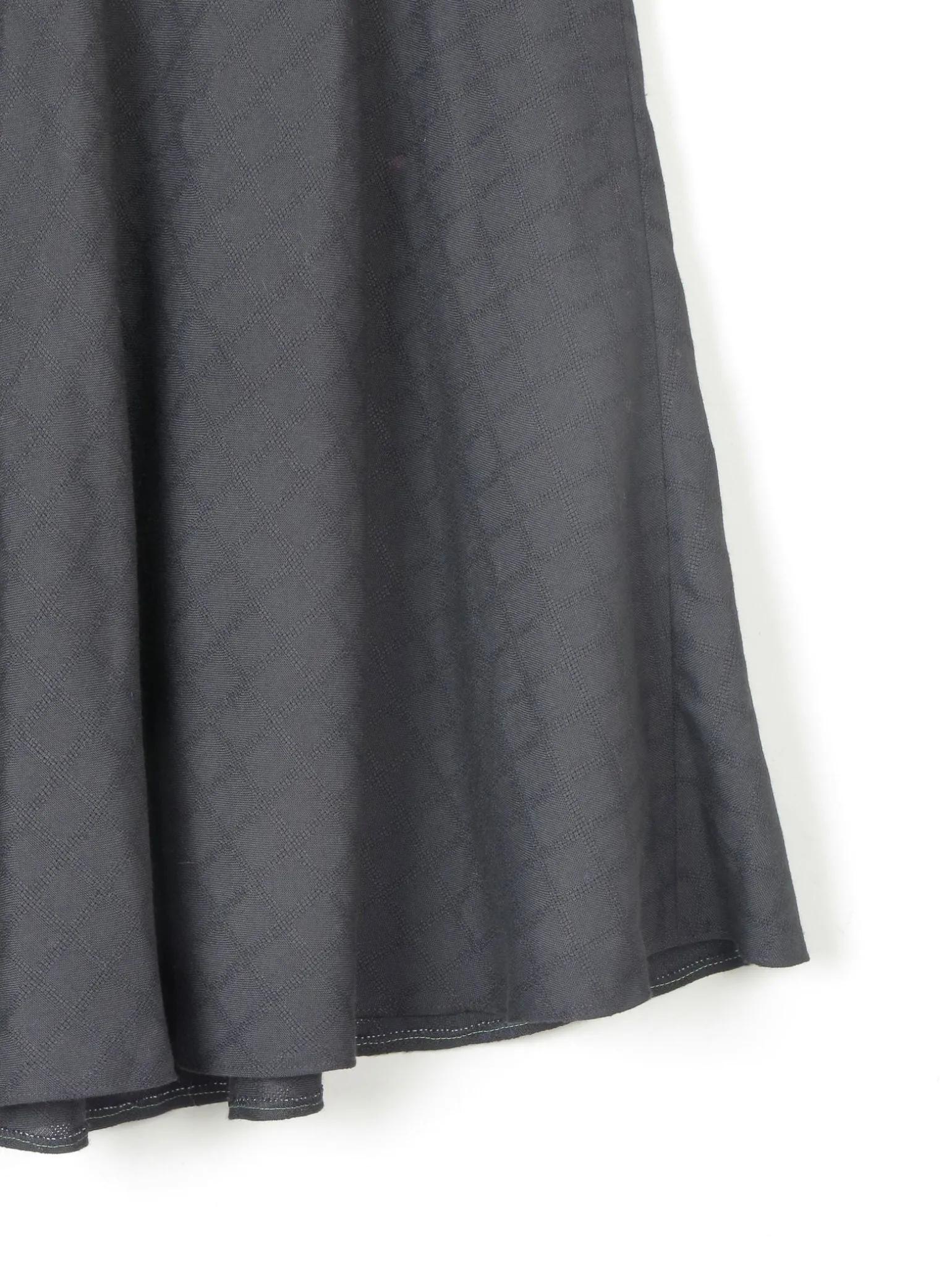 Vintage Black Bias Cut Knee Length Skirt With Belt 30"W 10