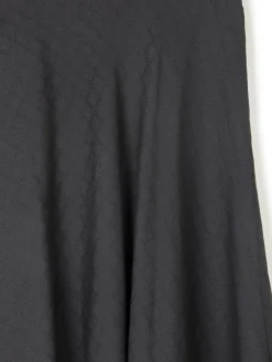 Vintage Black Bias Cut Knee Length Skirt With Belt 30