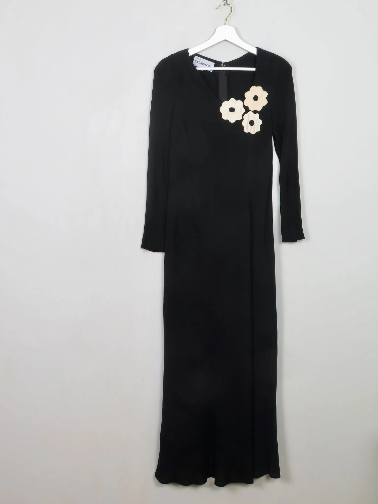 Vintage Black Crepe Richard Lewis Dress S/M