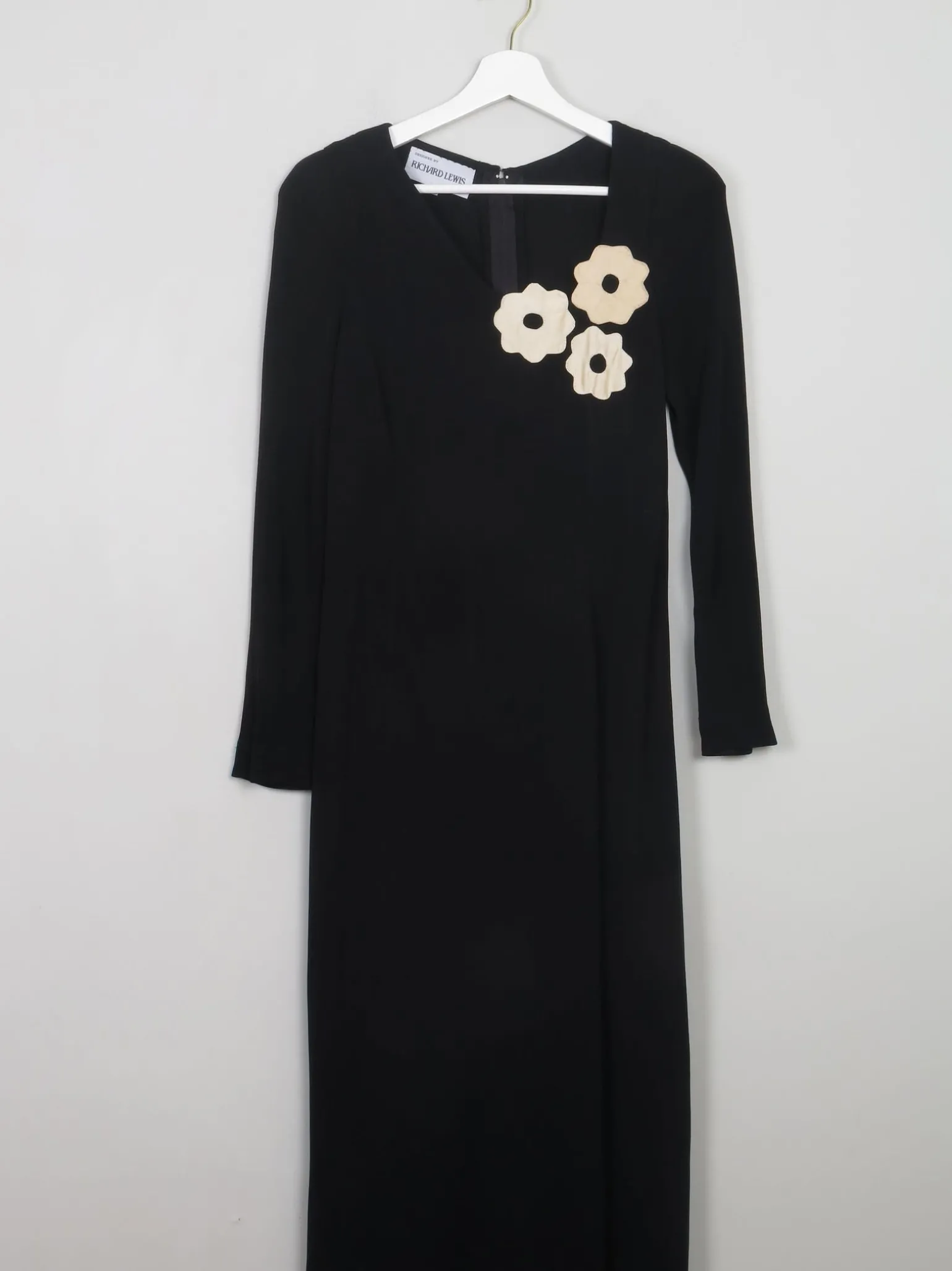 Vintage Black Crepe Richard Lewis Dress S/M