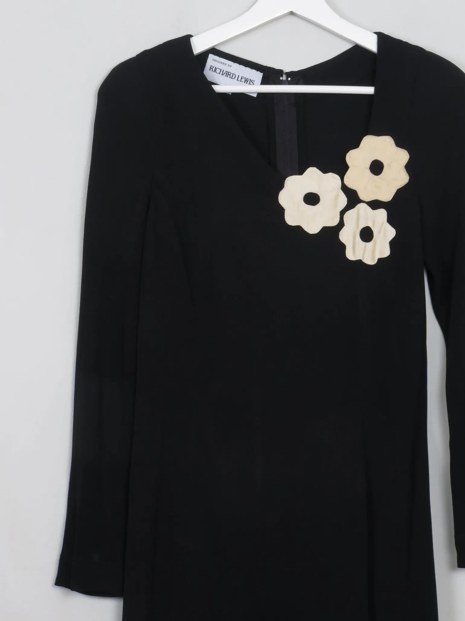 Vintage Black Crepe Richard Lewis Dress S/M