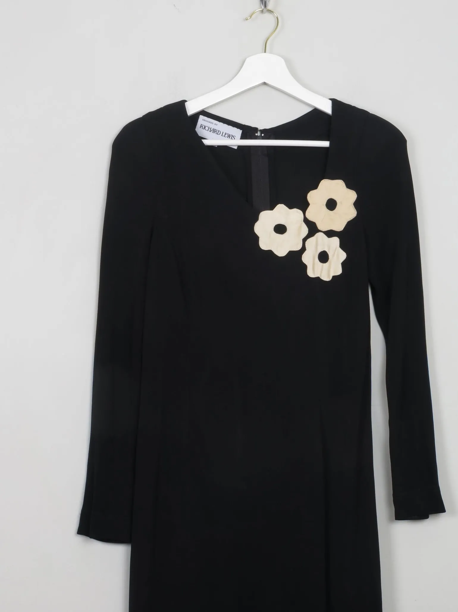 Vintage Black Crepe Richard Lewis Dress S/M