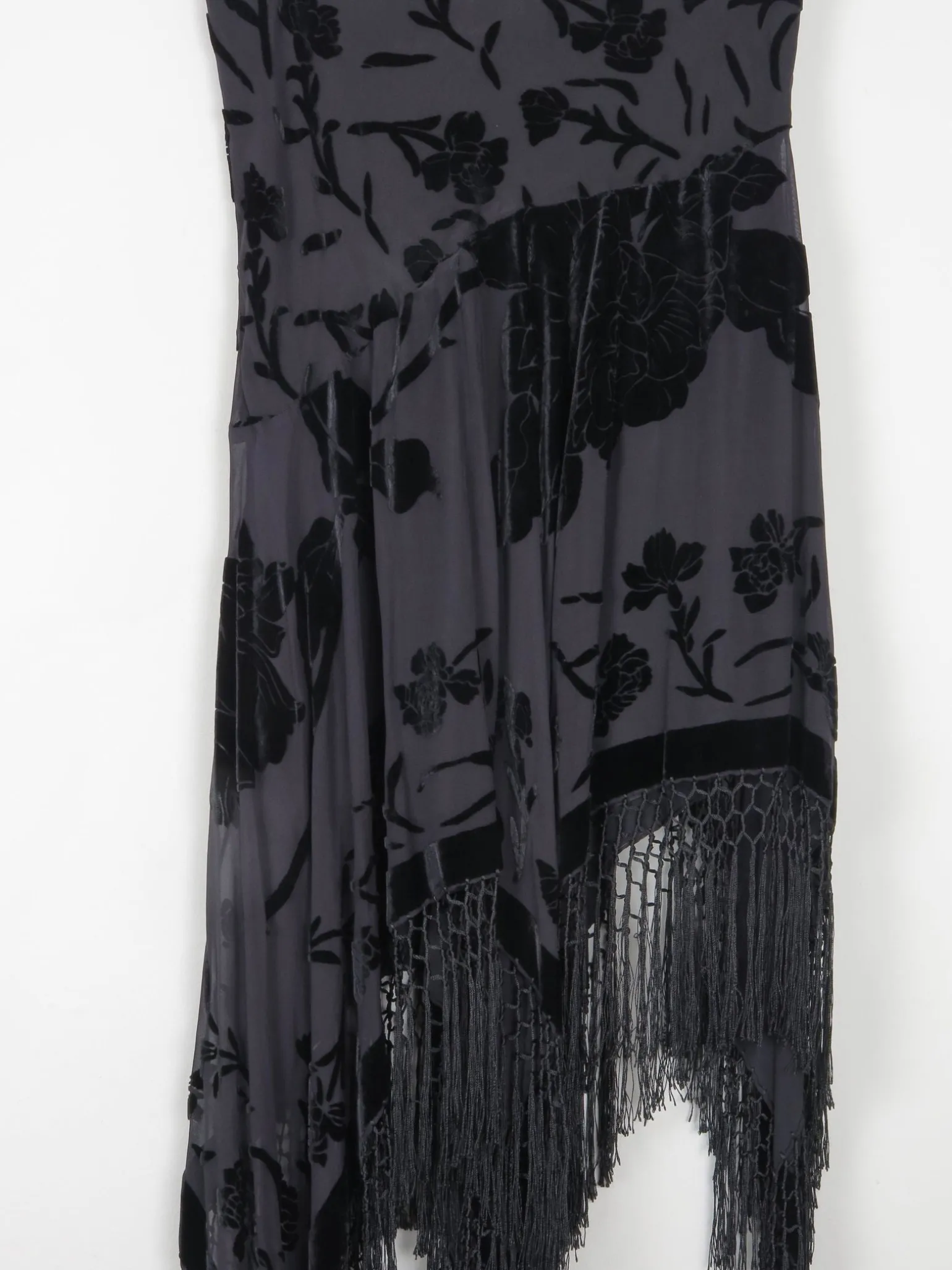 Vintage Black Devore Pearse Fionda Skirt S/M
