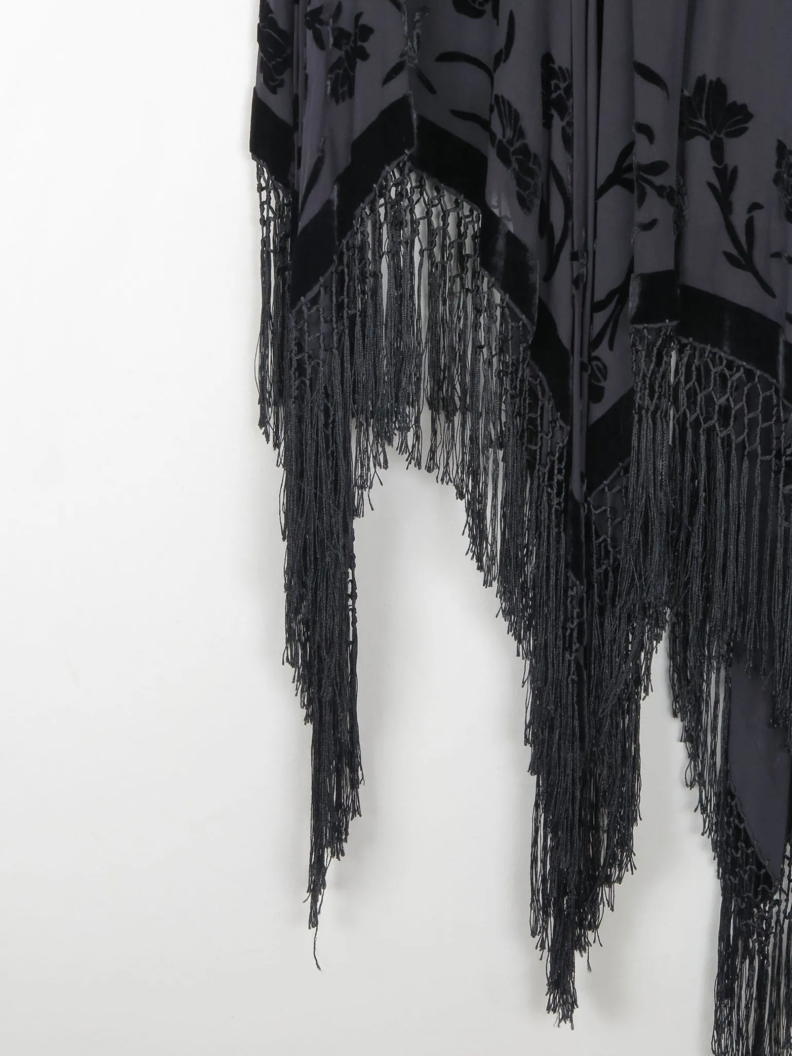 Vintage Black Devore Pearse Fionda Skirt S/M