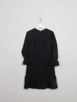 Vintage Black Dress With Frills XS