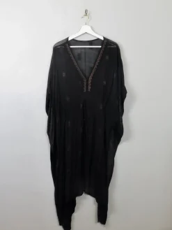 Vintage Black Ethic Kaftan Dress One Size