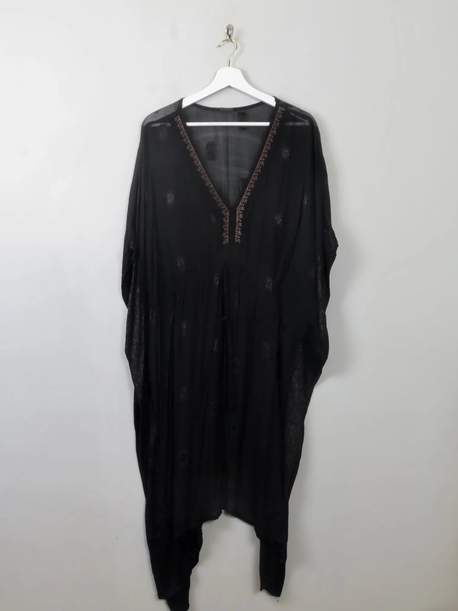 Vintage Black Ethic Kaftan Dress One Size