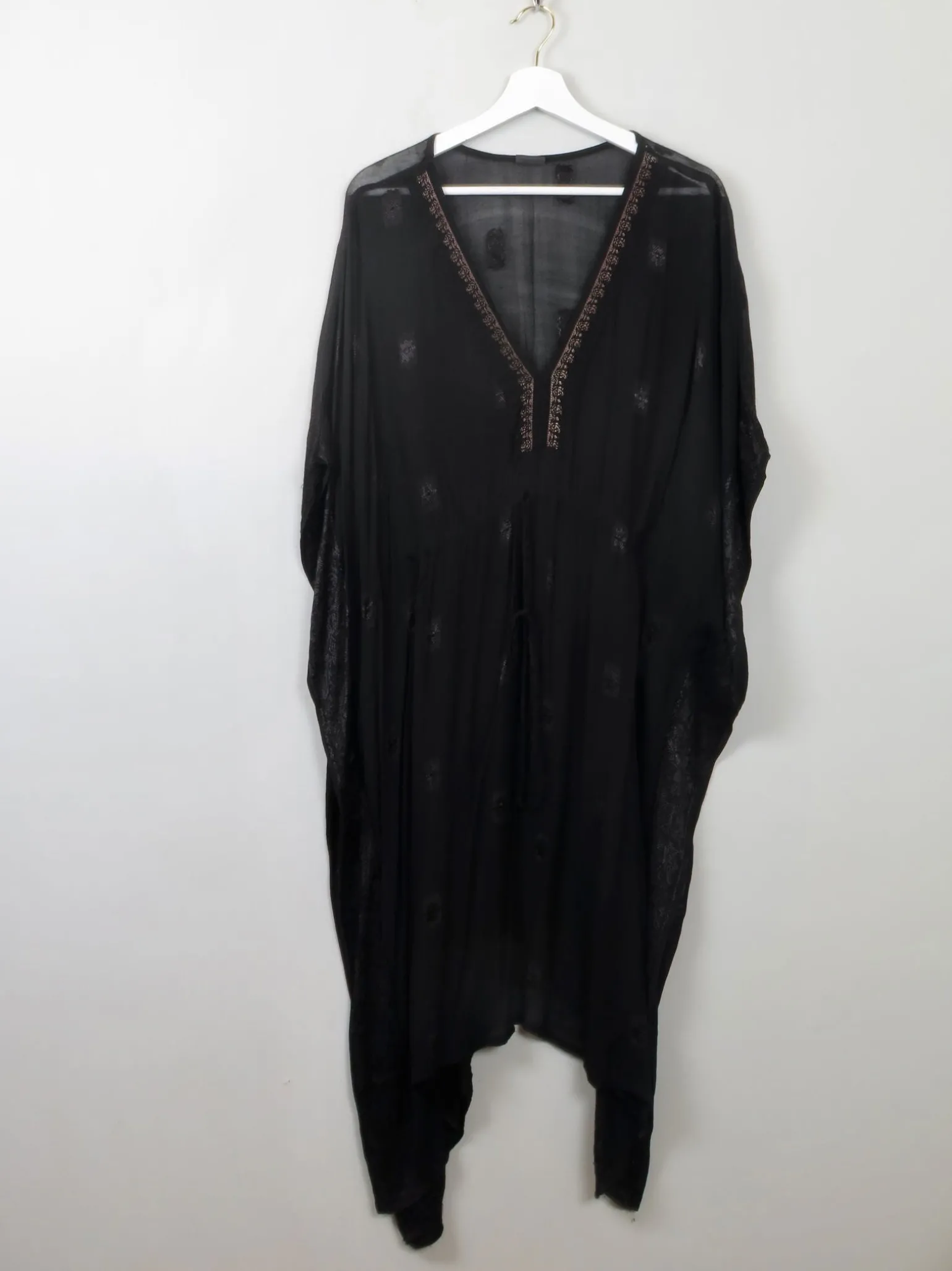 Vintage Black Ethic Kaftan Dress One Size