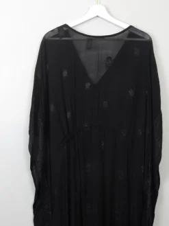 Vintage Black Ethic Kaftan Dress One Size