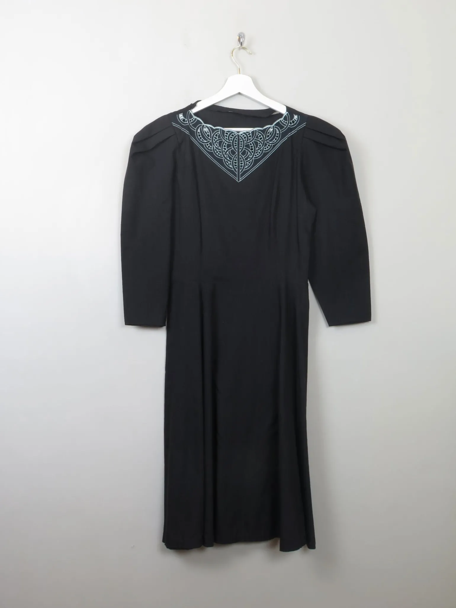 Vintage Black Fitted Black Dress XS