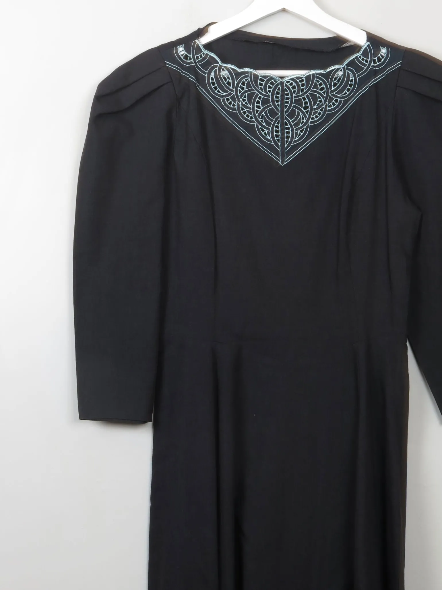 Vintage Black Fitted Black Dress XS