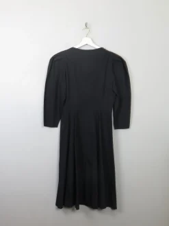 Vintage Black Fitted Black Dress XS