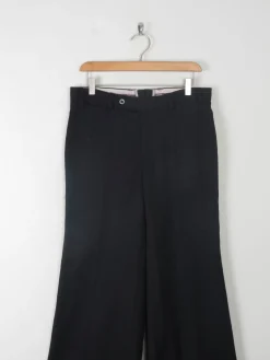 Vintage Black Flared Trousers 31"W 31L