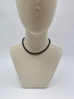 Vintage Black French Glass Short Necklace