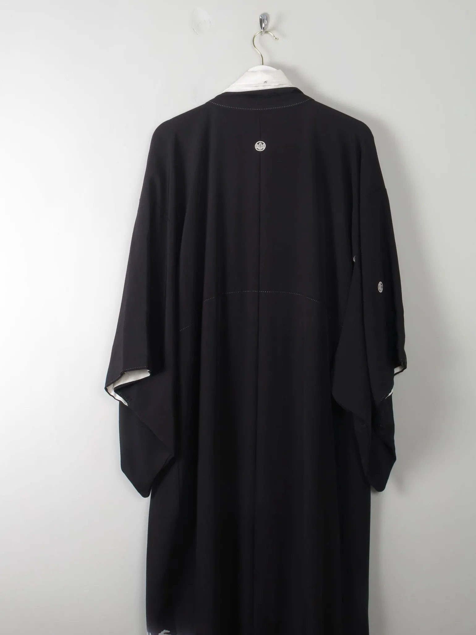 Vintage Black Kimono Crepe and Silk S/M