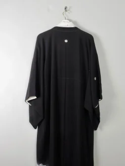 Vintage Black Kimono Crepe and Silk S/M