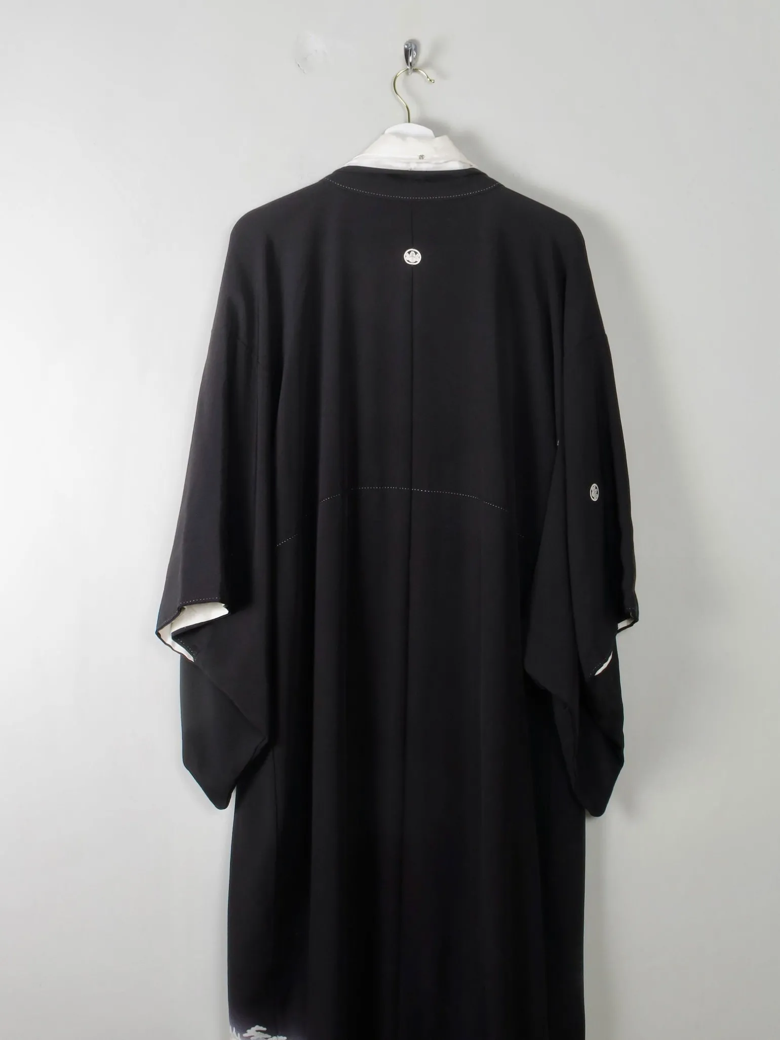 Vintage Black Kimono Crepe and Silk S/M