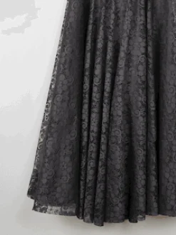 Vintage Black Lace Evening Dress Strapless XS 6/8