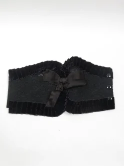 Vintage Black Lace Waspie Belt S