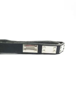 Vintage Black Leather & Metal Belt S/M